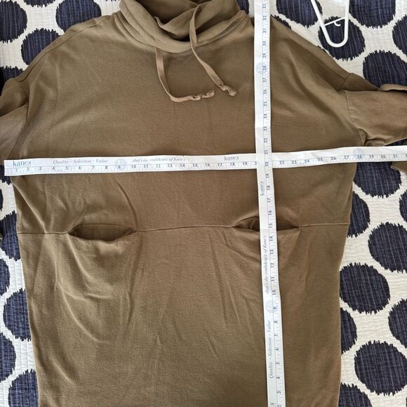 FP Beach by Free People Slouchy Cowl Neck Tunic Hoodie – XS – Taupe - Picture 4 of 10